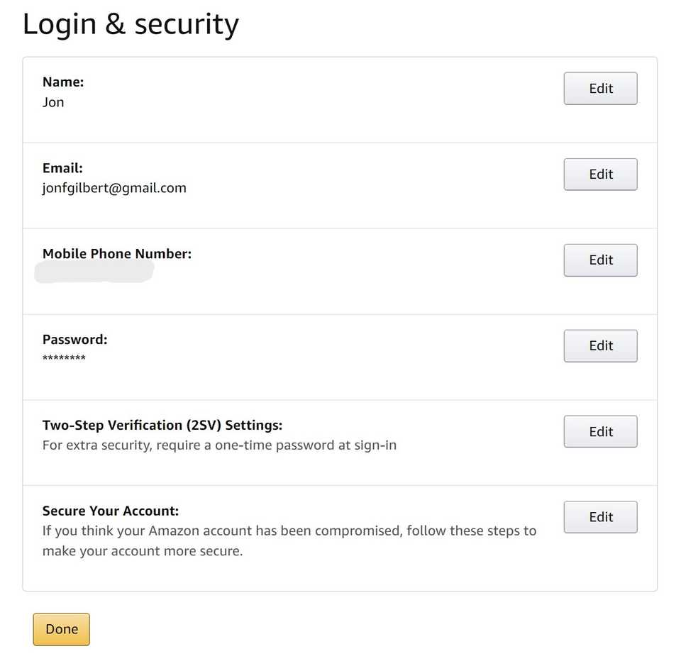 Pulsanti di accesso e sicurezza del desktop per lo shopping di Amazon
