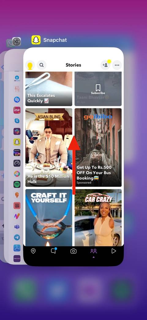 Screenshot of Snapchat app on iPhone