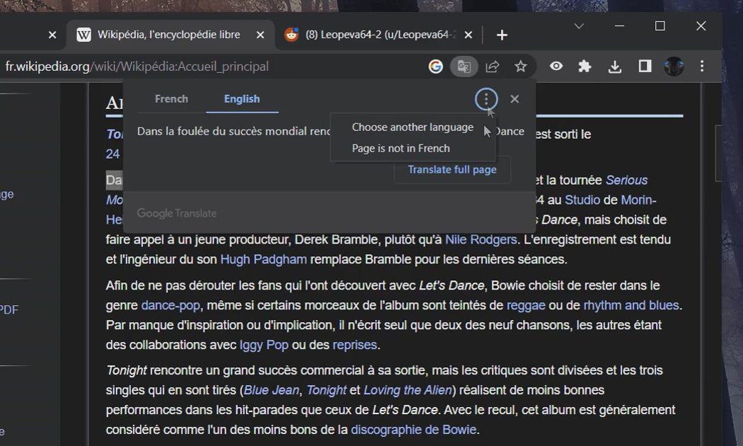 translate tab google chrome