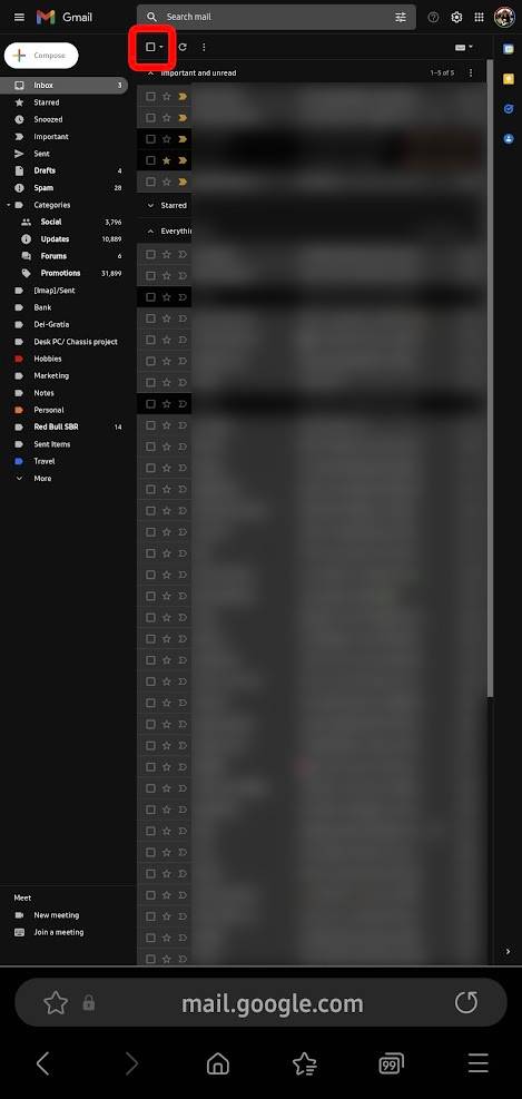 How to select all in Gmail