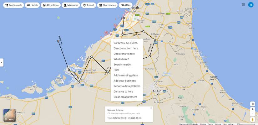 How to measure distance and area in Google Maps