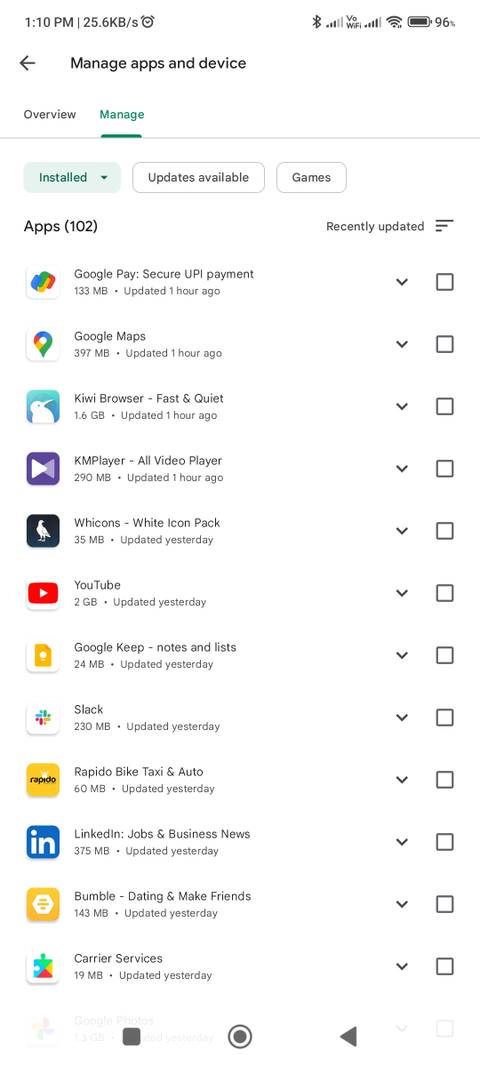 Google Play Store isn’t showing all of your recently updated apps