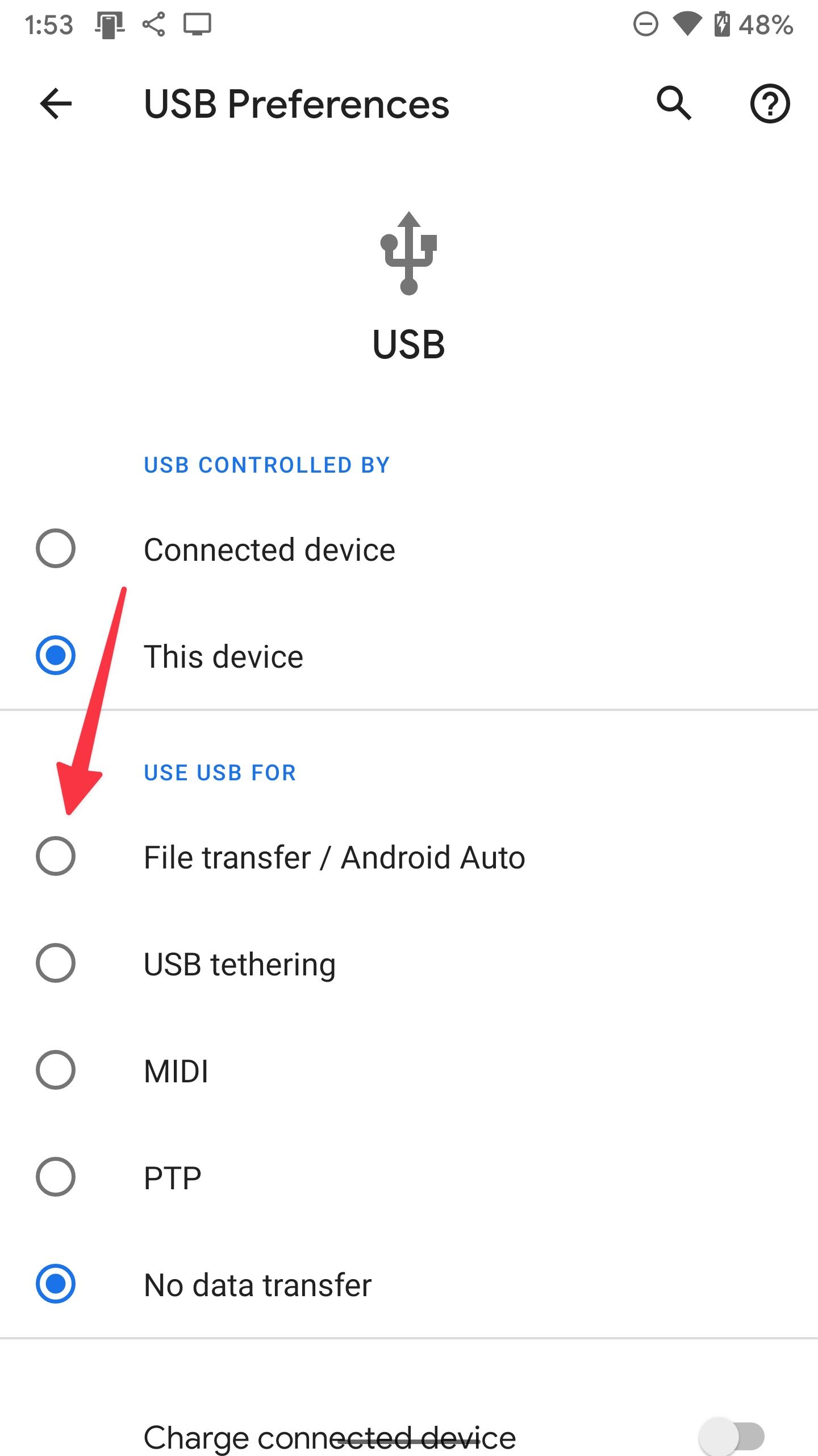 File transfer from Android