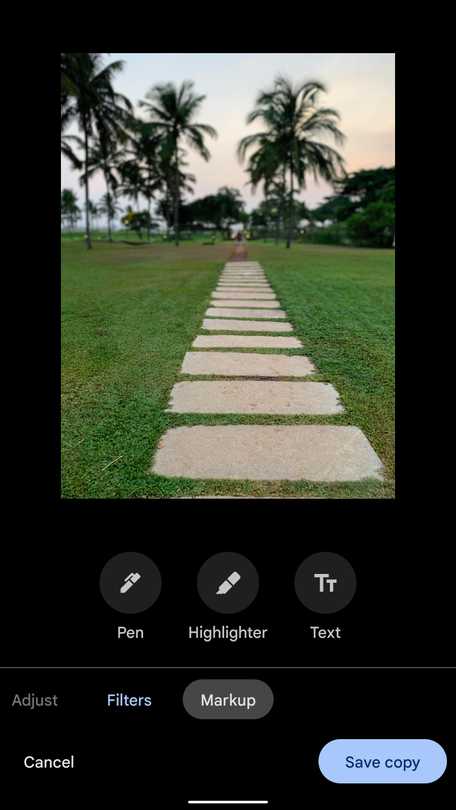 markup tools in Google Photos