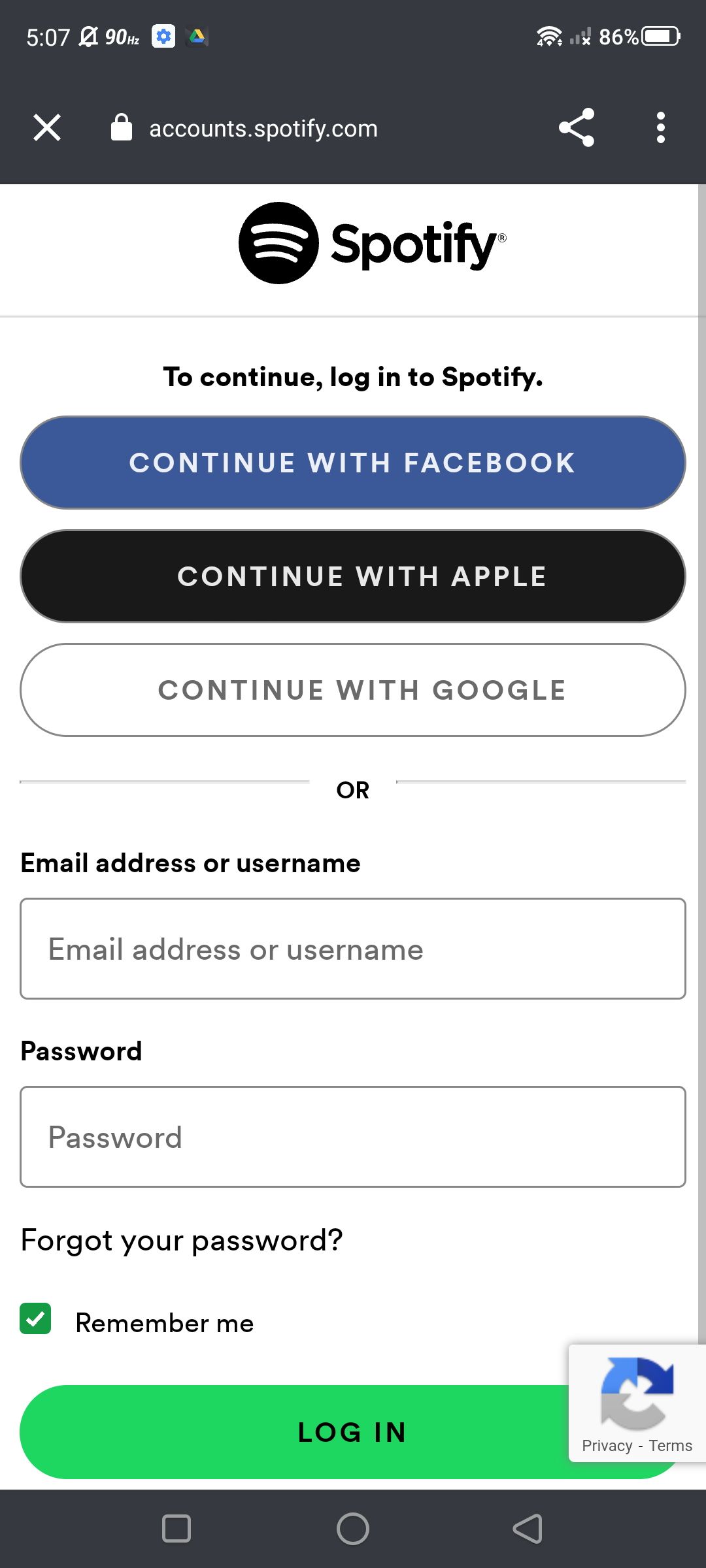 Tangkapan layar masuk ke akun Spotify Anda di aplikasi Discord melalui halaman koneksi di Android