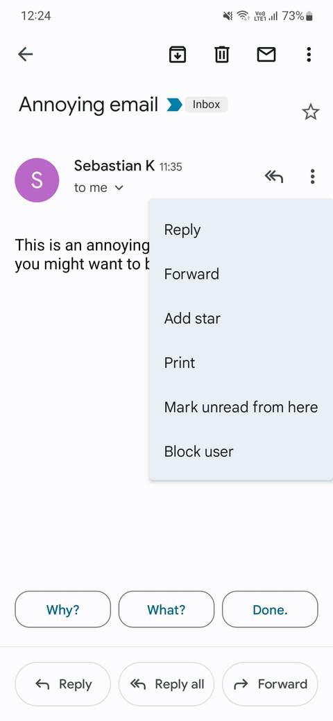 Block a sender from the Gmail mobile app