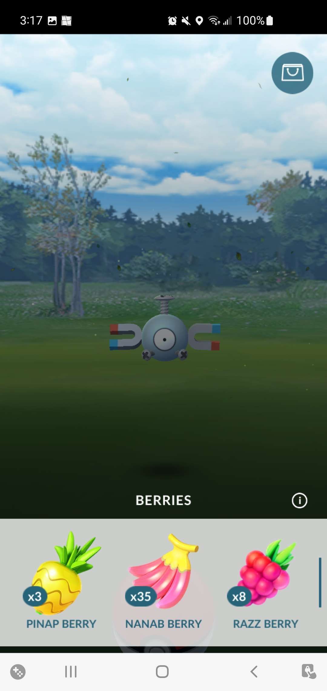 pokemon go berries selector with three berries