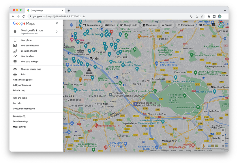 Google Maps How to delete your history