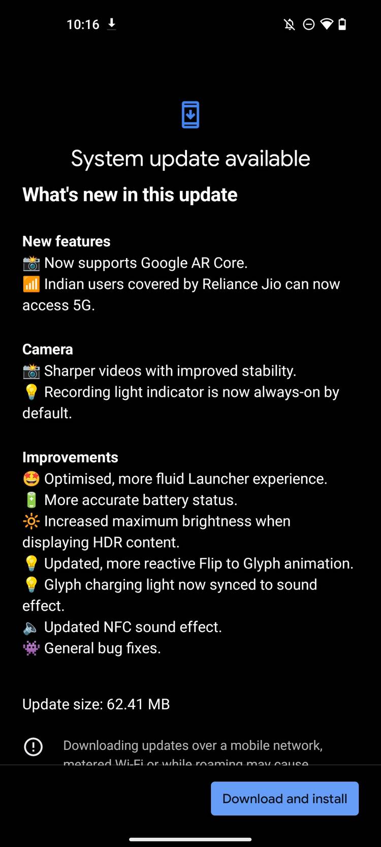 Nothing Update This Week Nothing Phone 1's latest update tweaks the Glyph lighting effect