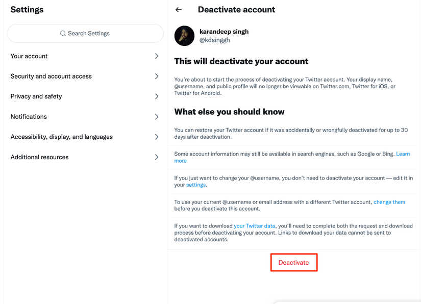 How to delete your Twitter account