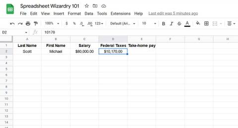 How to use mathematical formulas in Google Sheets
