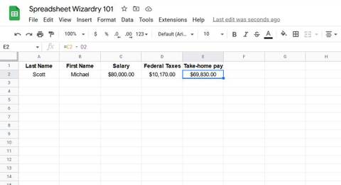 How to use mathematical formulas in Google Sheets