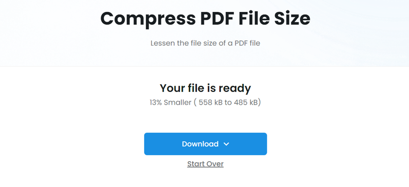 TinyWow makes file sharing simple with its free PDF compression tool