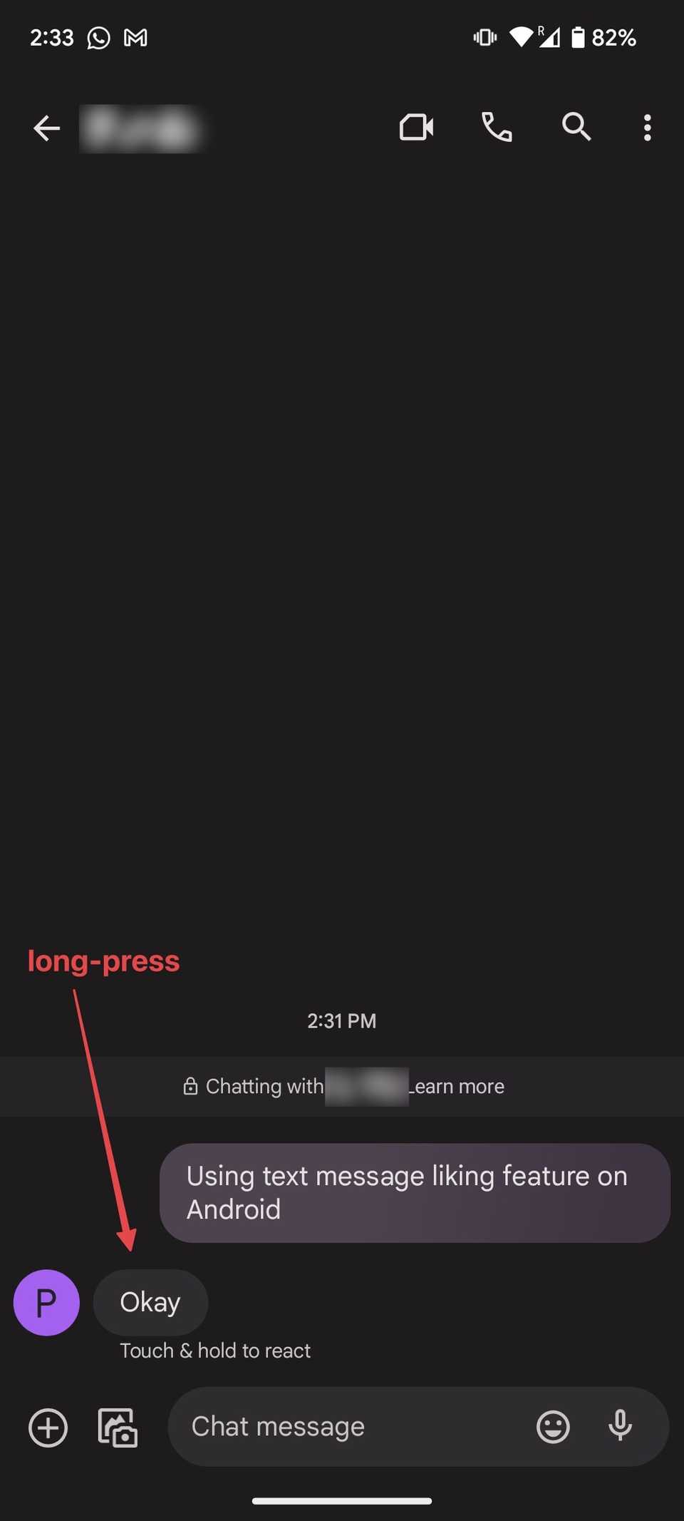 How to react to a text message on your Android phone