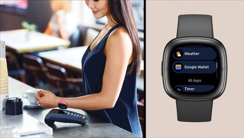 Fitbit Sense Google Wallet contactless payment on wrist demo