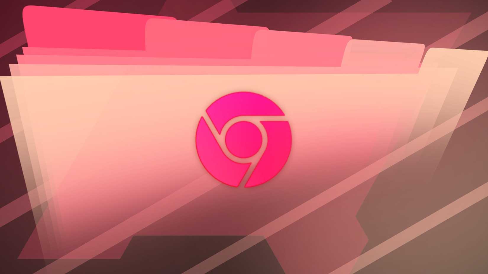 The Google Chrome logo inside a stack of file folders