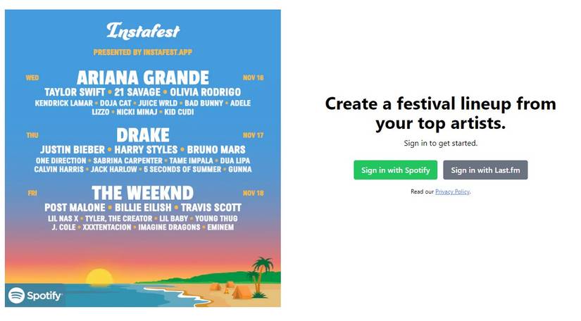 How to create your ideal festival lineup with Instafest and Spotify