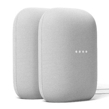 Google Nest Audio グレー2個セット Upgrade to stereo with a pair of Google Nest Audio speakers for