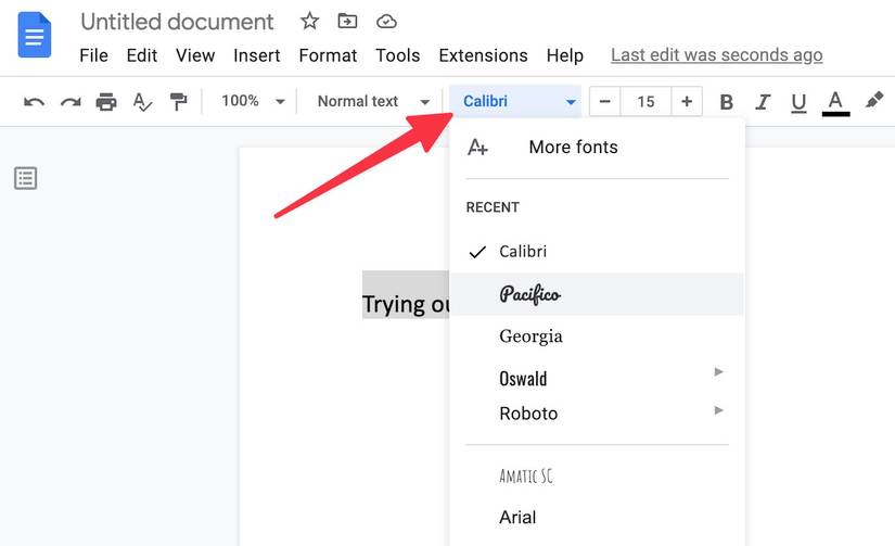 Normal Text Google Doc How to add fonts to Google Docs
