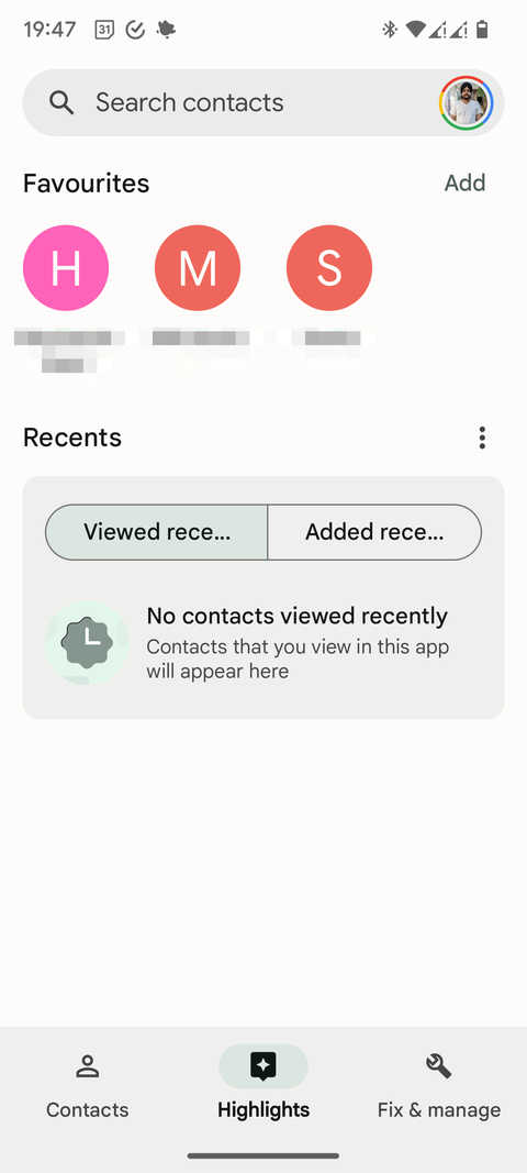 Google Contacts now ‘highlights’ your favorites and recent searches