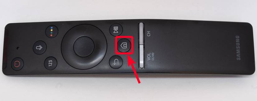 Samsung Smart Remote with Home button highlighted