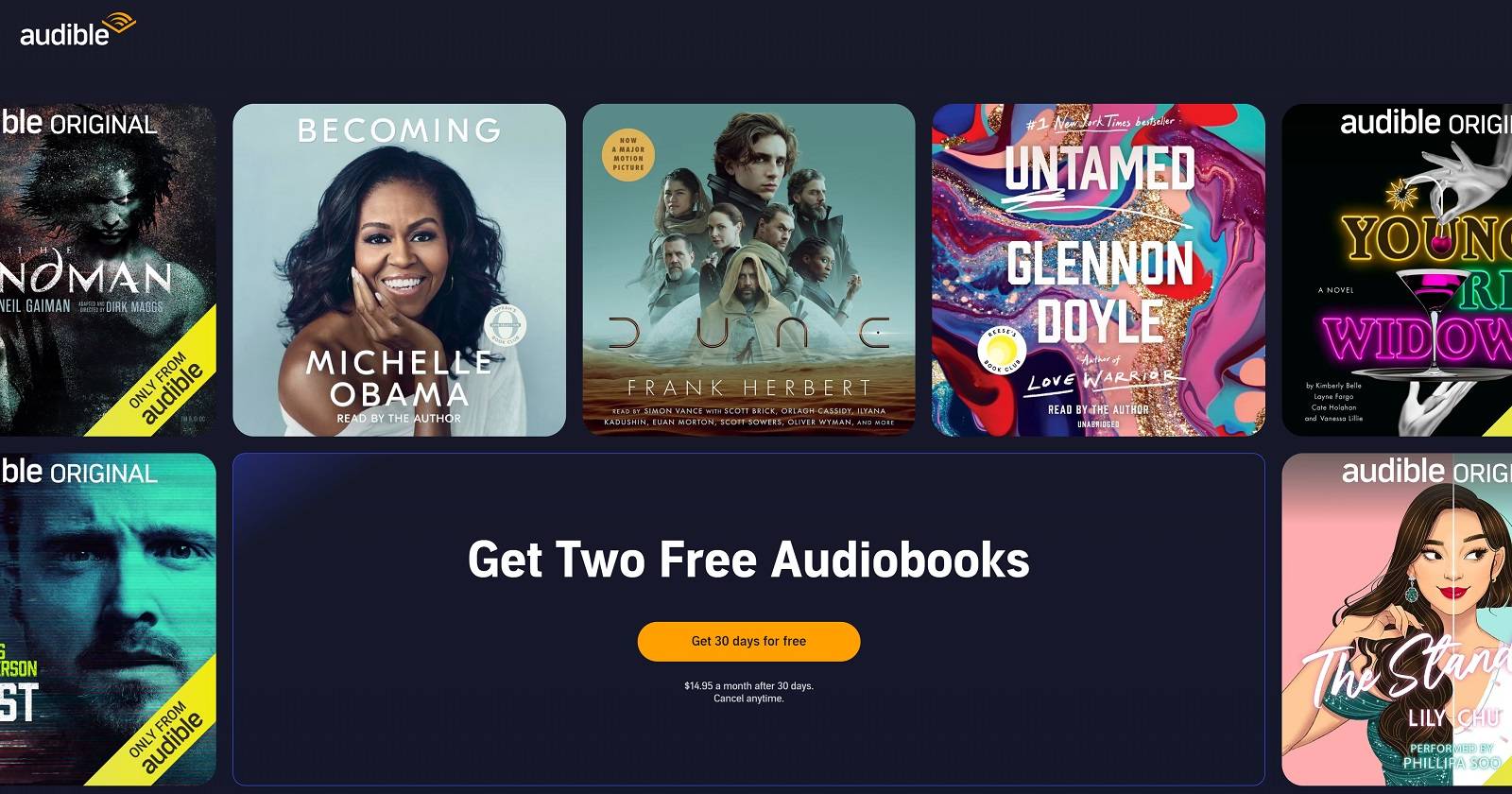 How to sign up for an Audible trial and get two free audiobooks