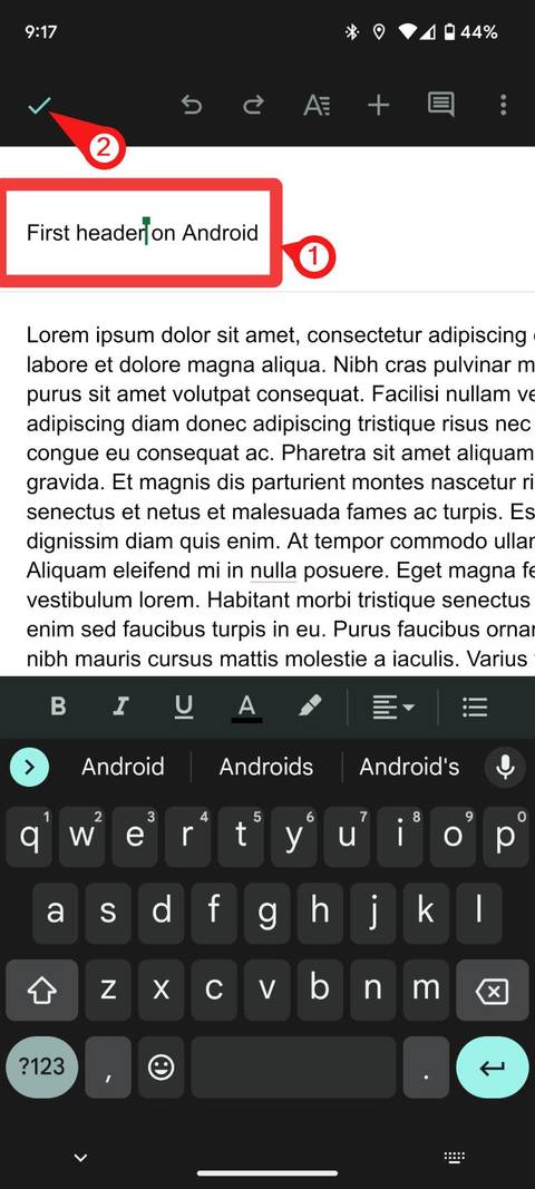 Android App Header Text Google Docs: How to add headers and footers to your documents