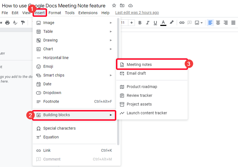 Google Workspace: How to use the Meeting Notes feature in Google Docs