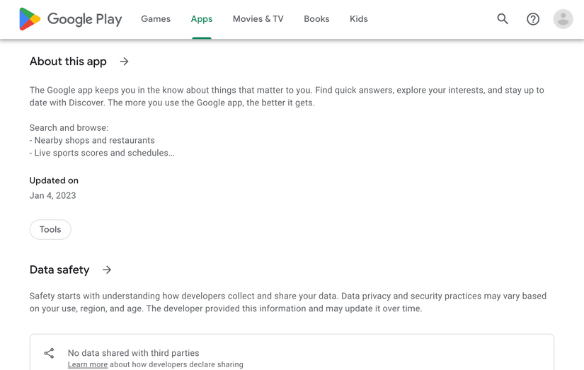 Google Play app changelogs have disappeared without a trace on the web