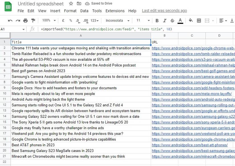 How to use Google Sheets to scrape online data