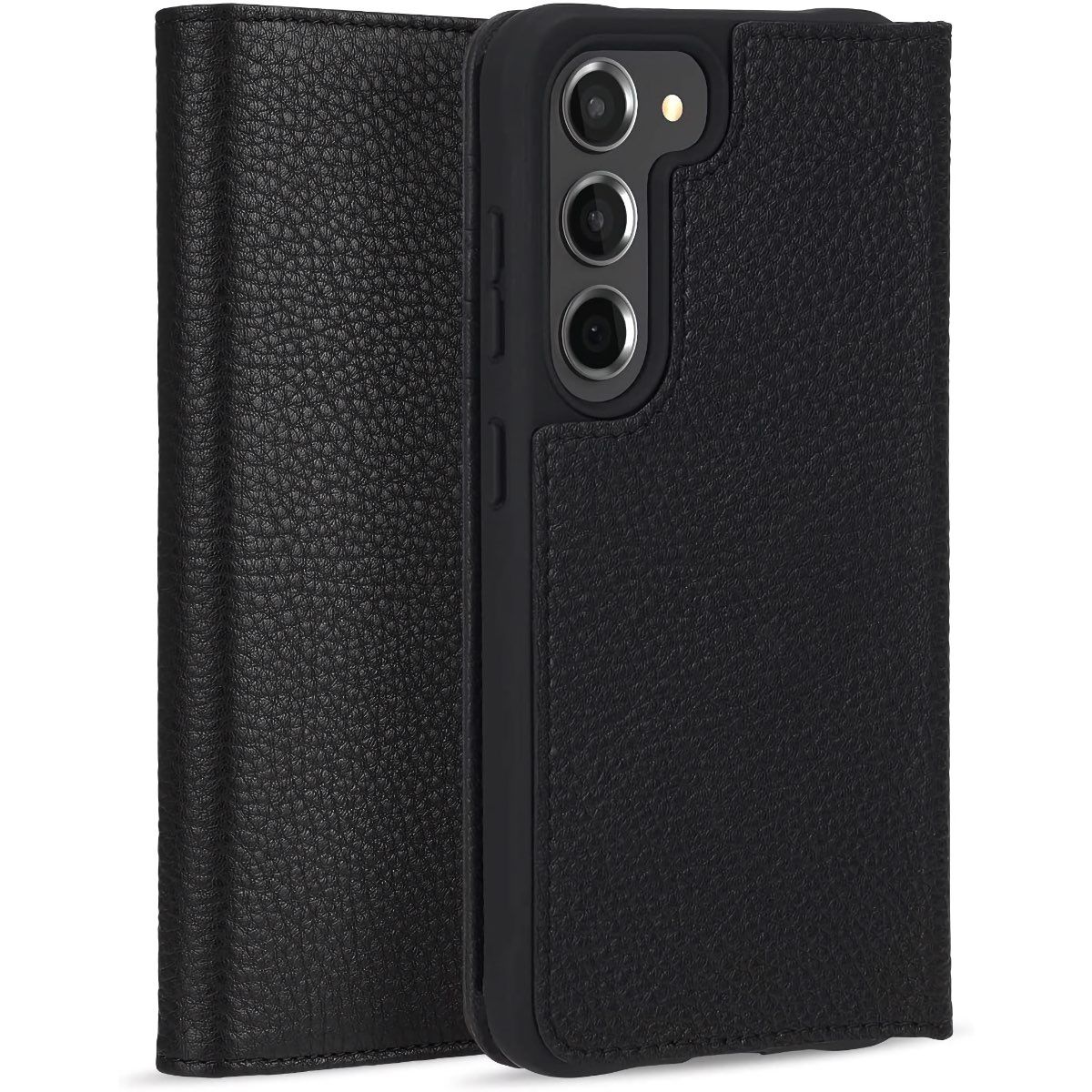 Case-Mate Genuine Leather Wallet Folio Case for Samsung Galaxy S22 - Black