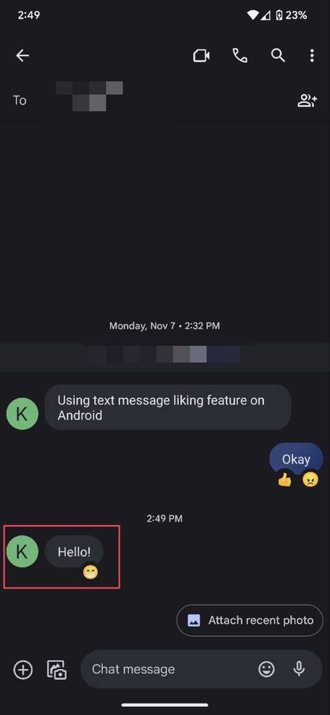 Text Message Reactions How to react to a text message on your Android phone