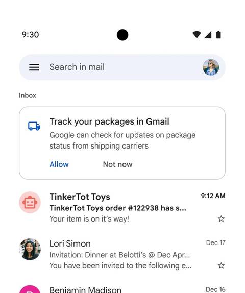 How to set up the Gmail package tracking feature