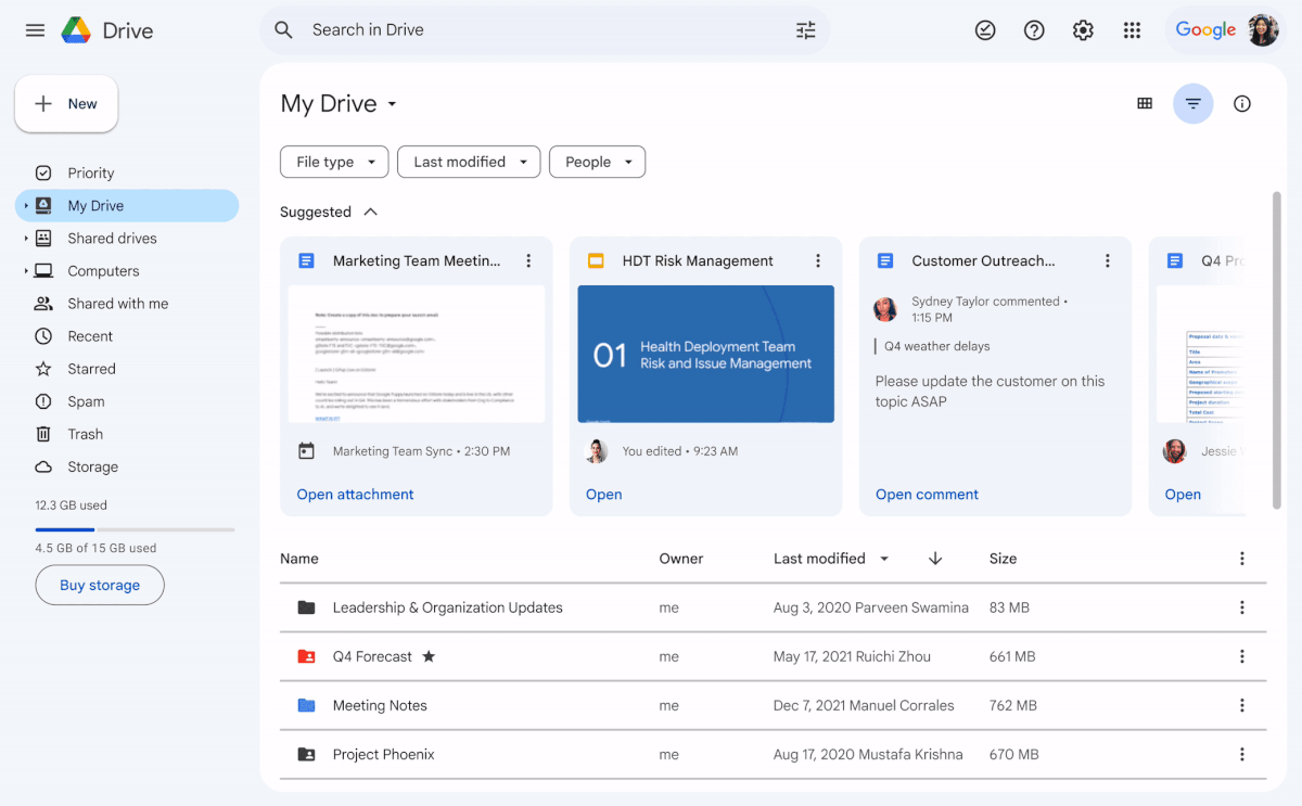 Google Drive Line Box Material You for Google Docs and Drive on the web is rolling out