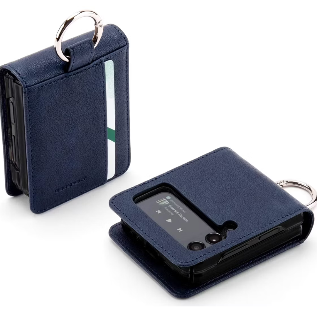 For Samsung Z Flip 5 Case With Card Holder & Ring Wallet Case