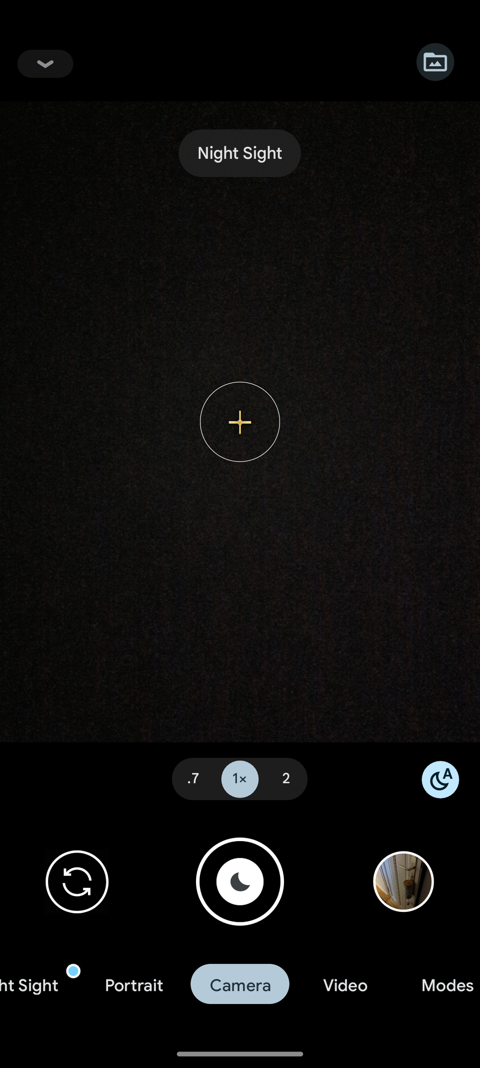 Screenshot of Pixel 6's old camera interface