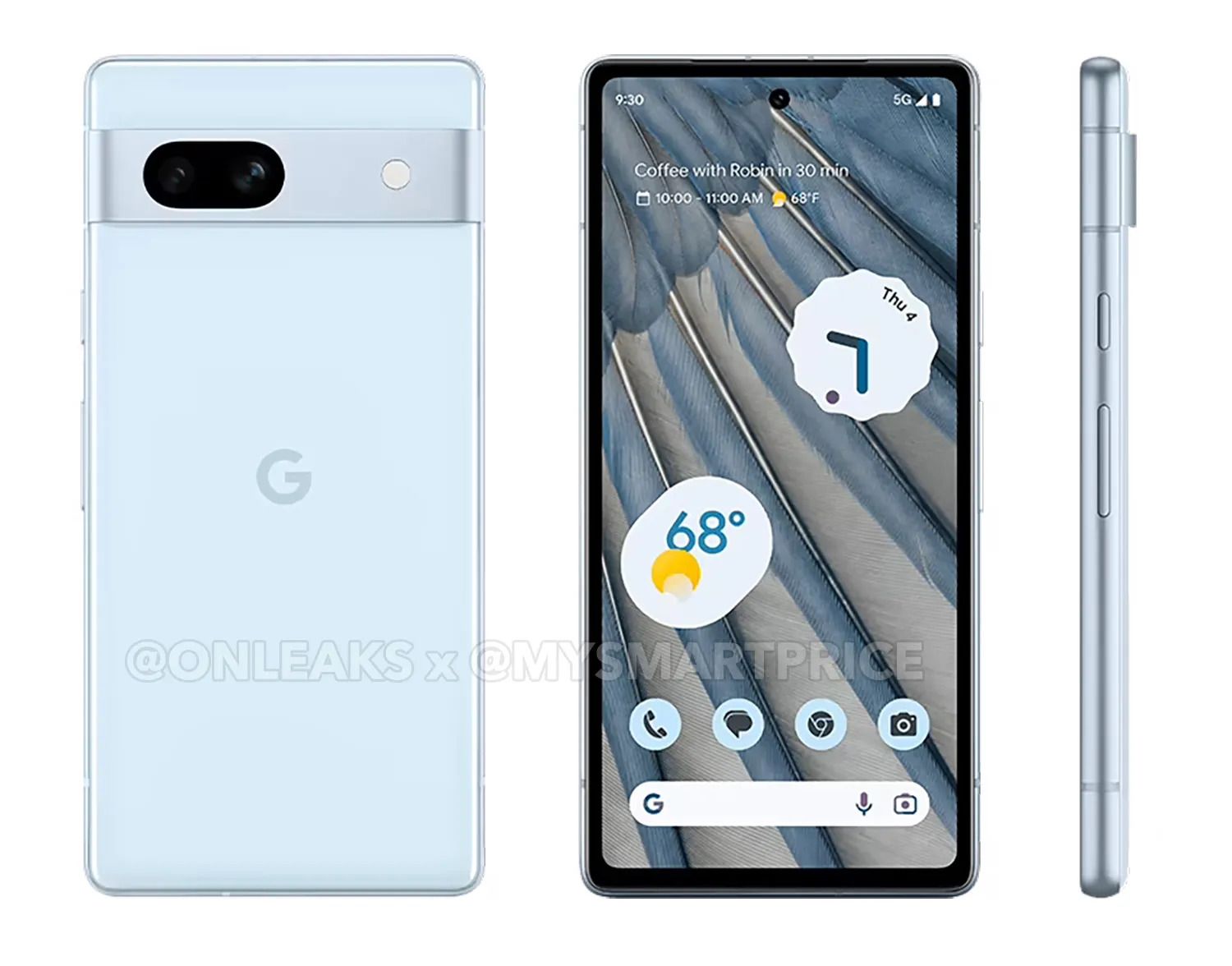 Pixel 7a renders show what Google's choice of blue will look like