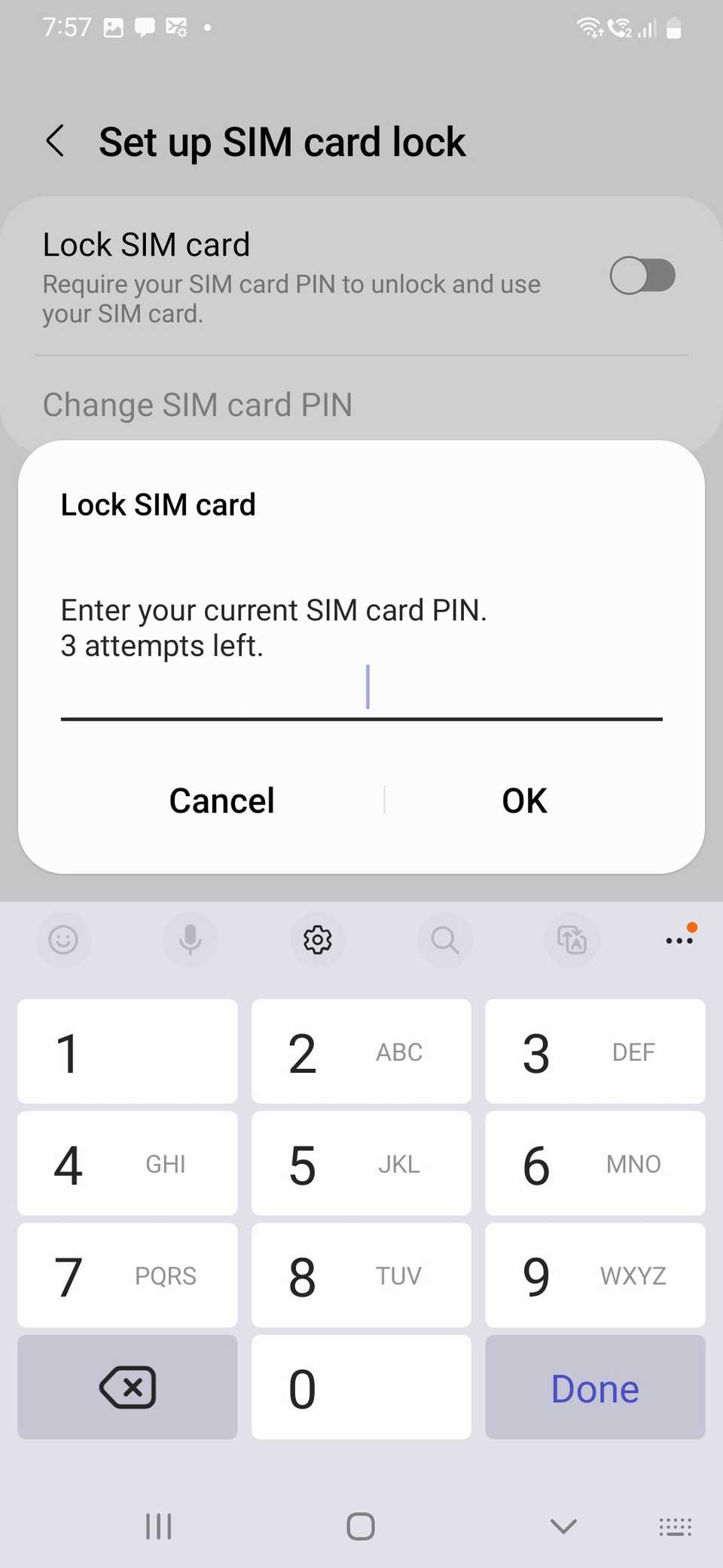 Sim App Dialog How to lock your SIM on Android