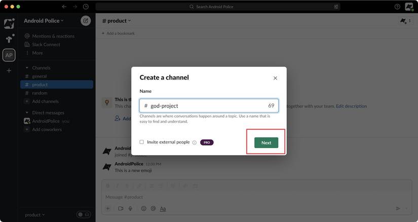 How to create a new Slack channel in your workspace