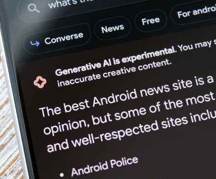 Uma exibição da experiência de pesquisa generativa do Google