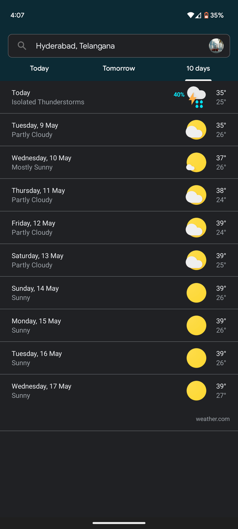Google Weather is finally getting the Material You makeover it deserves