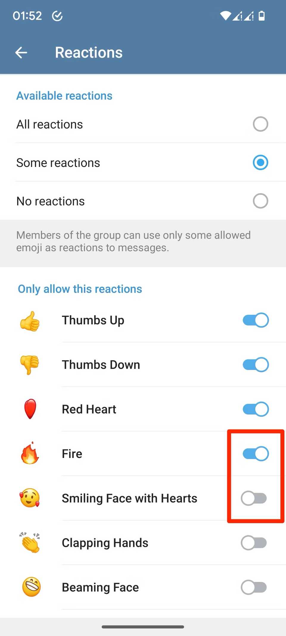 How to use Telegram reactions