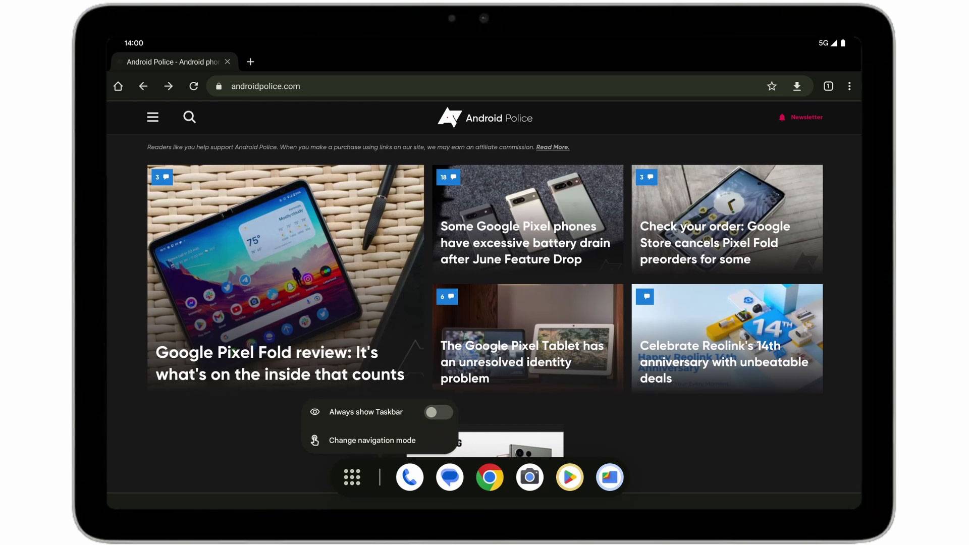 Taskbar Mobile Android 15 DP2 brings back the pinnable taskbar on tablets and foldables