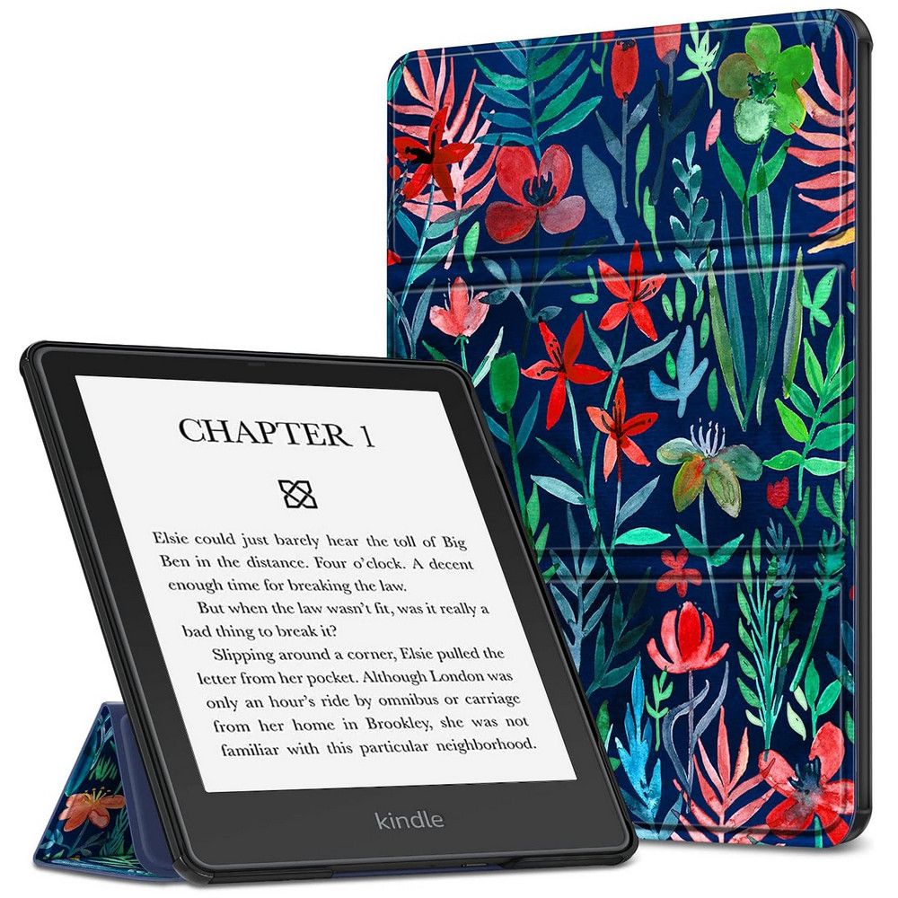 kwmobile Cover Compatible with  Kindle Oasis 10. Generation Case -  Stand + Strap - Travel Black/Multicolor