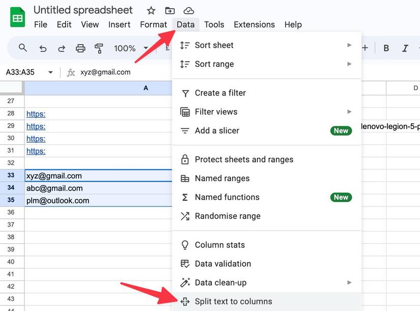 Google Sheets: How to quickly separate text into multiple columns