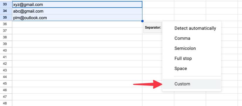Google Sheets: How to quickly separate text into multiple columns