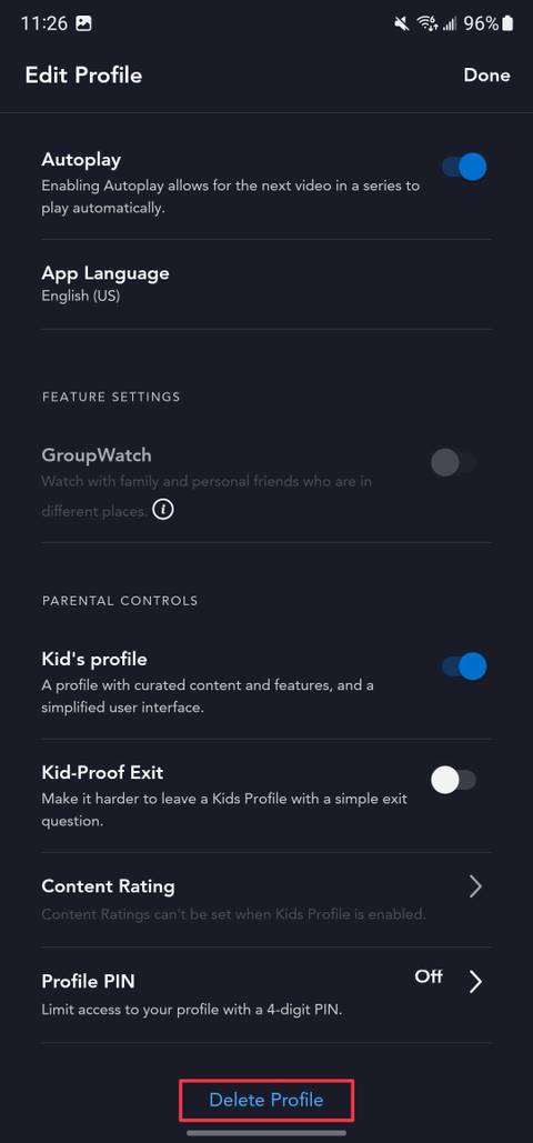How to delete a Disney+ profile