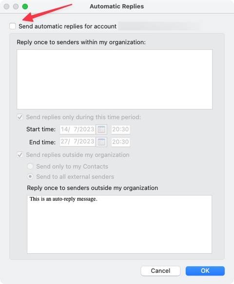 How to set an out of office message in Outlook