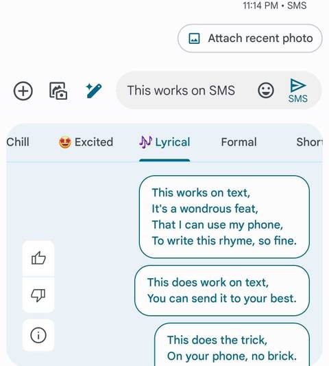 Google Messages is testing Magic Compose for regular texts, too