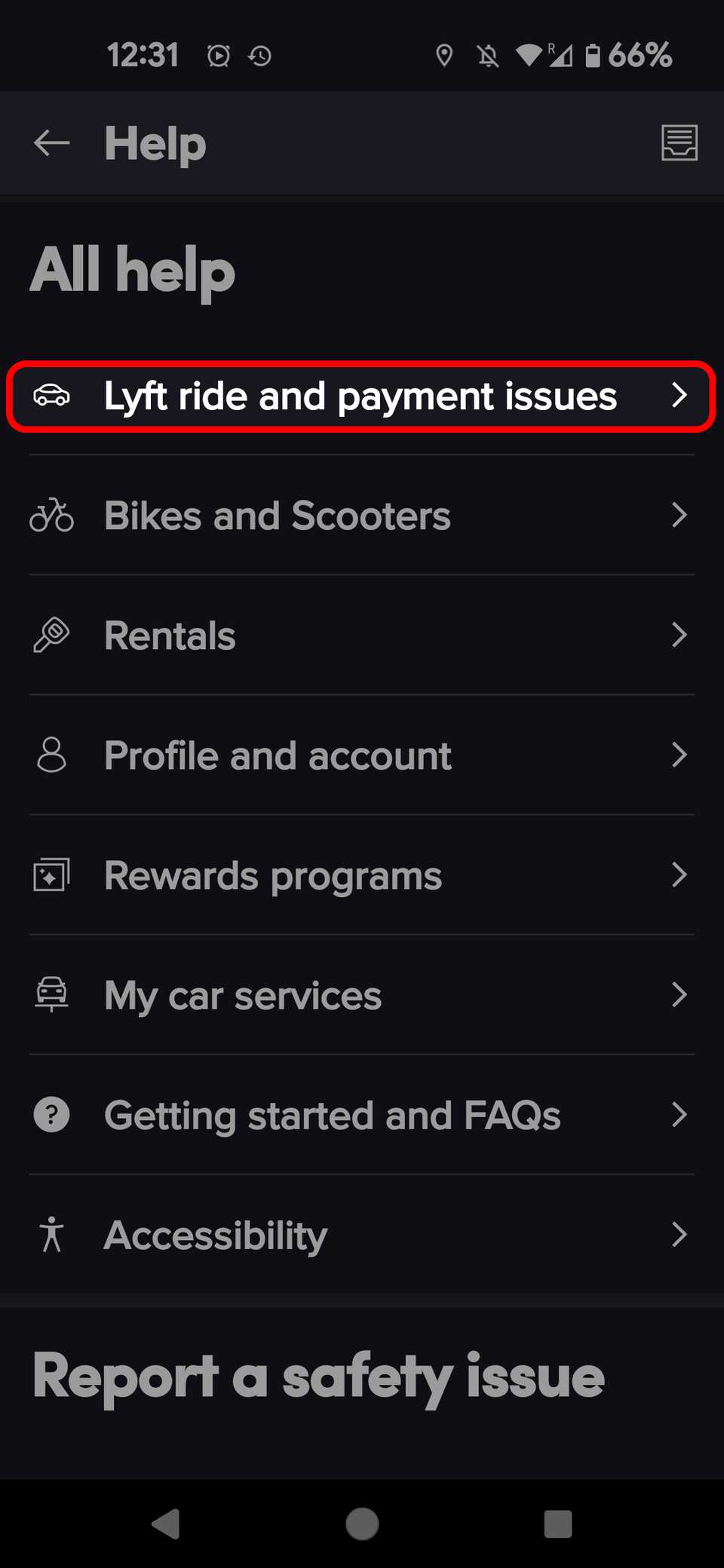 Lyft Ride Menu Lyft: How to contact customer service in the app, online or by phone